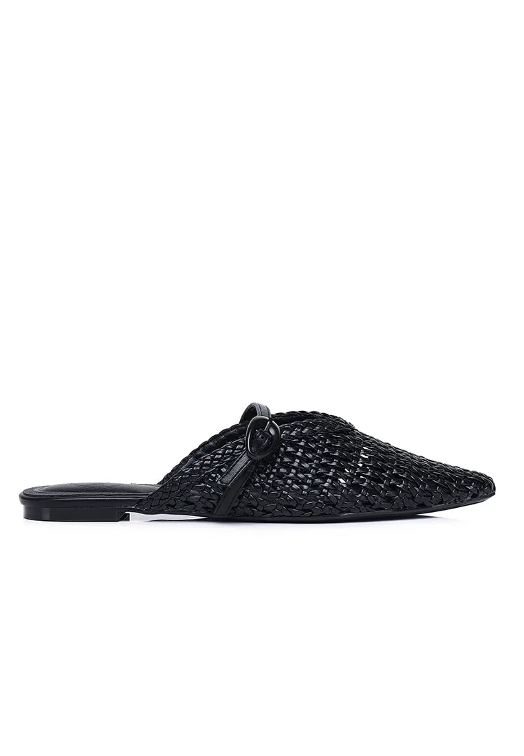 Siti Braided Slip On Sandals (Black)