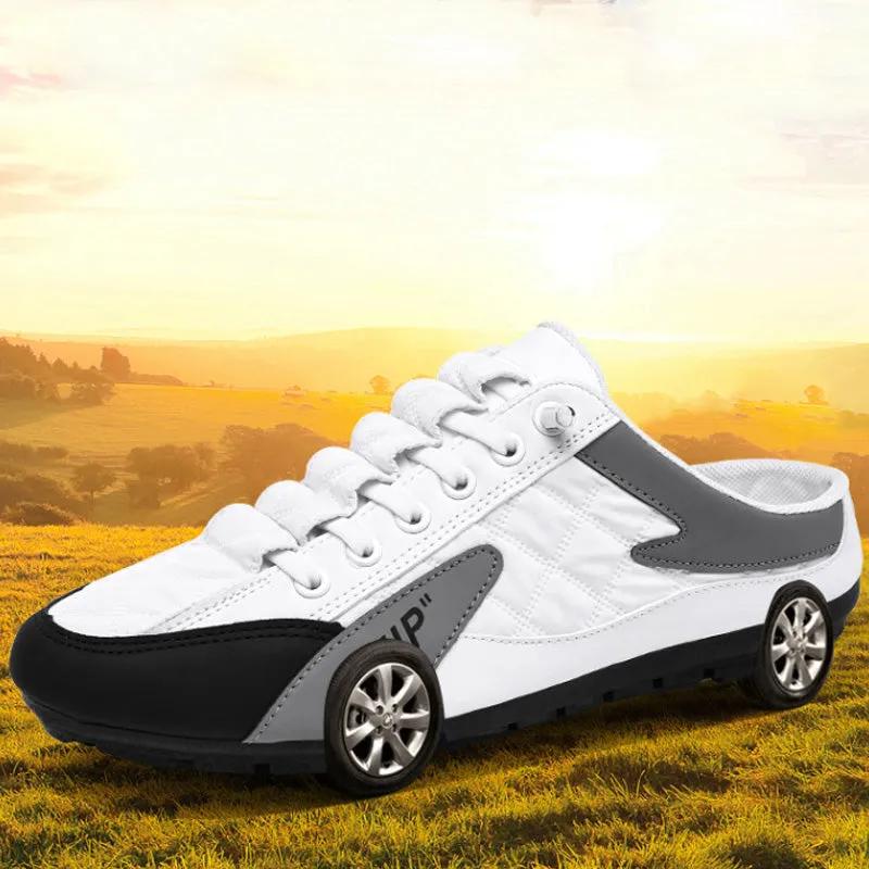 Slip-on sports shoes for flat feet - round toe, breathable