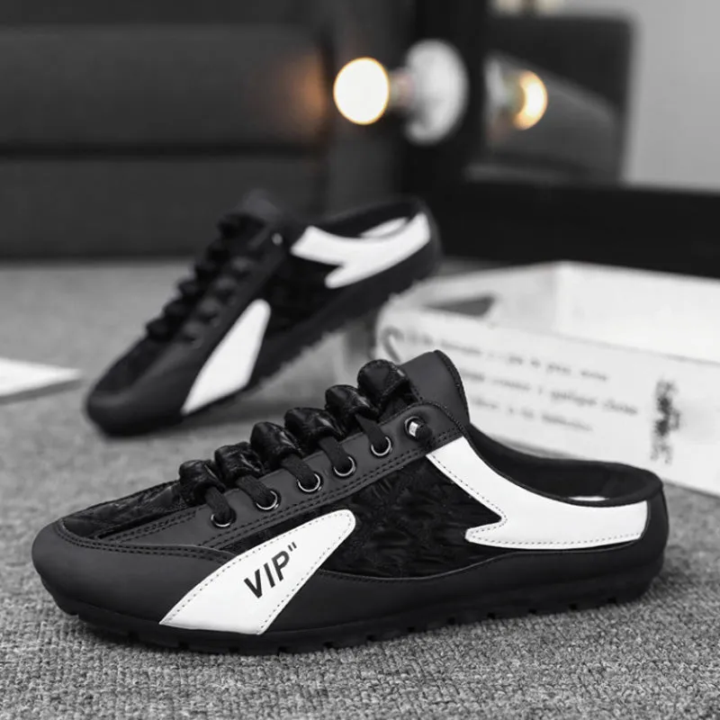 Slip-on sports shoes for flat feet - round toe, breathable