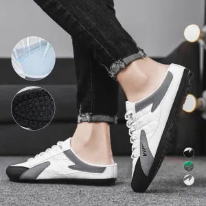Slip-on sports shoes for flat feet - round toe, breathable