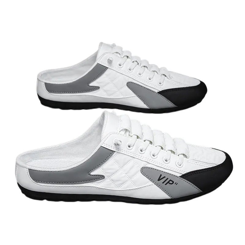 Slip-on sports shoes for flat feet - round toe, breathable