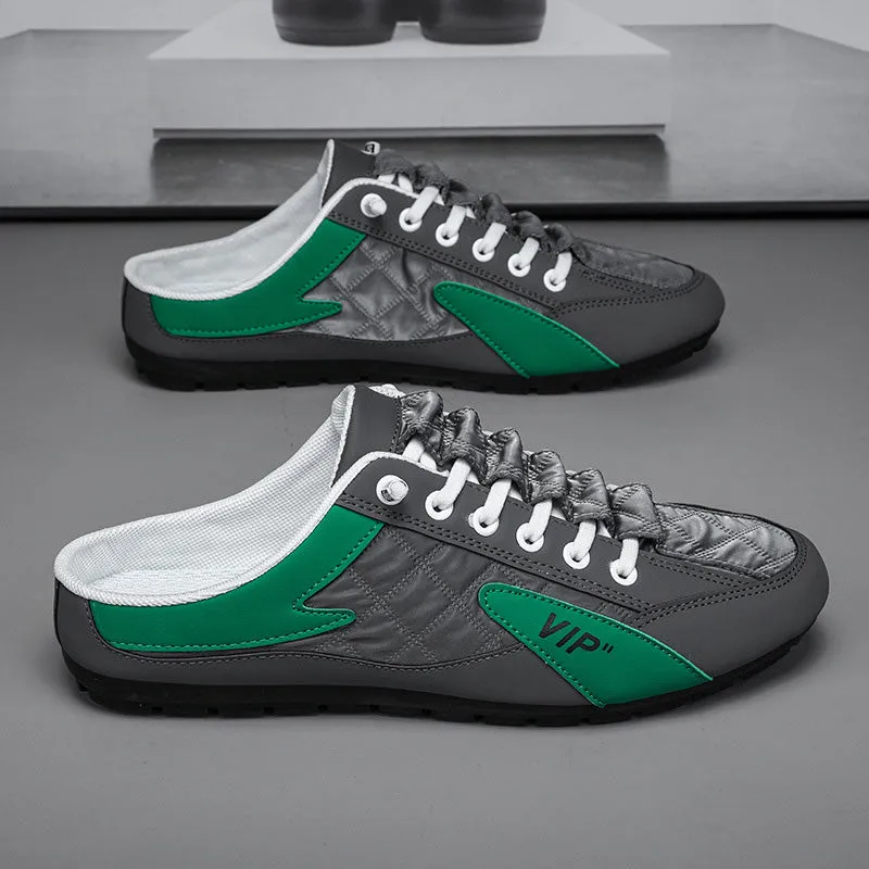 Slip-on sports shoes for flat feet - round toe, breathable