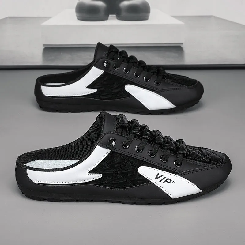 Slip-on sports shoes for flat feet - round toe, breathable