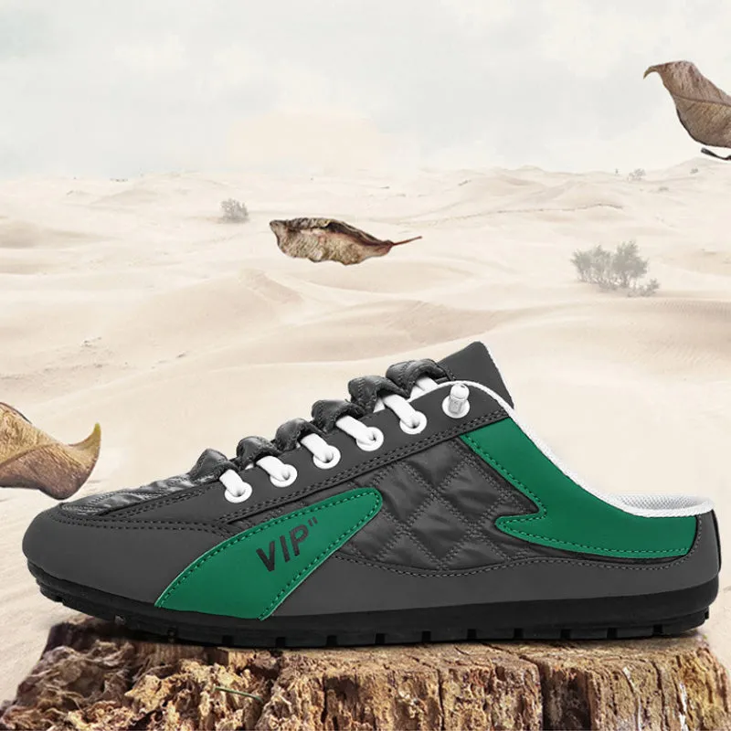 Slip-on sports shoes for flat feet - round toe, breathable