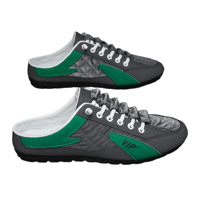 Slip-on sports shoes for flat feet - round toe, breathable