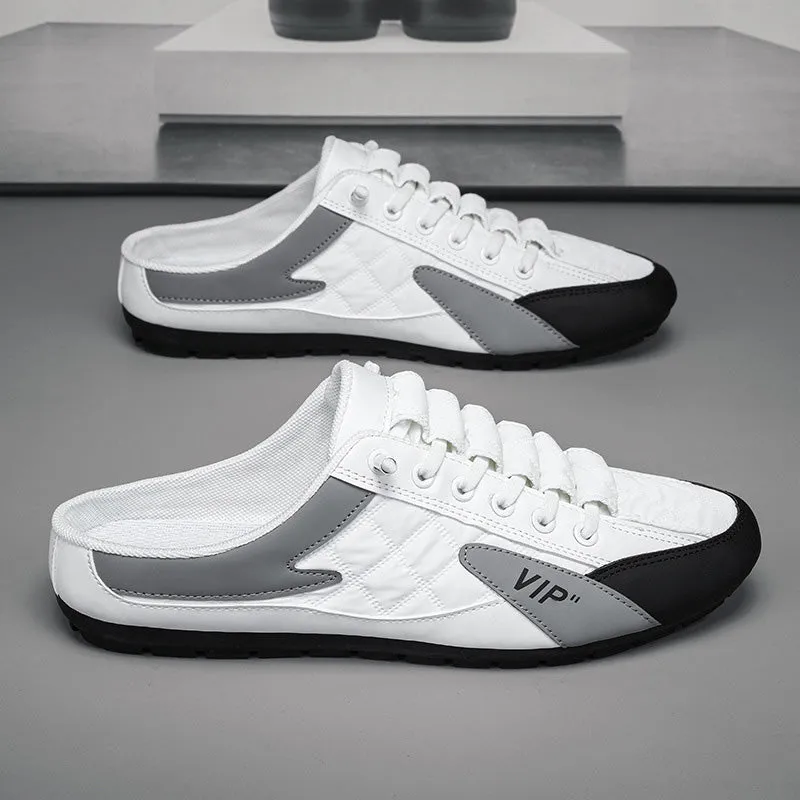 Slip-on sports shoes for flat feet - round toe, breathable