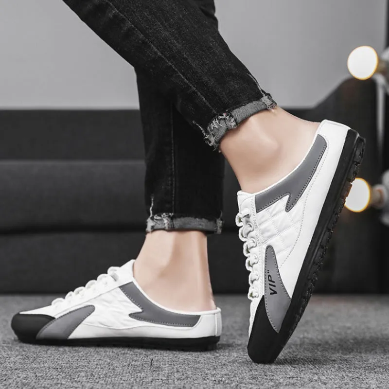 Slip-on sports shoes for flat feet - round toe, breathable