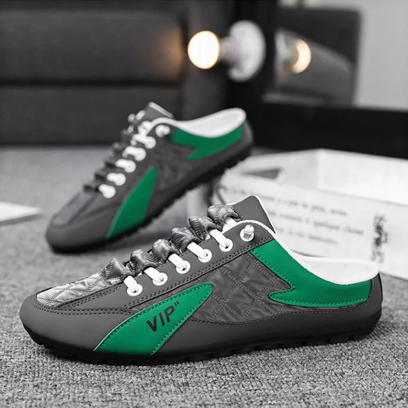 Slip-on sports shoes for flat feet - round toe, breathable