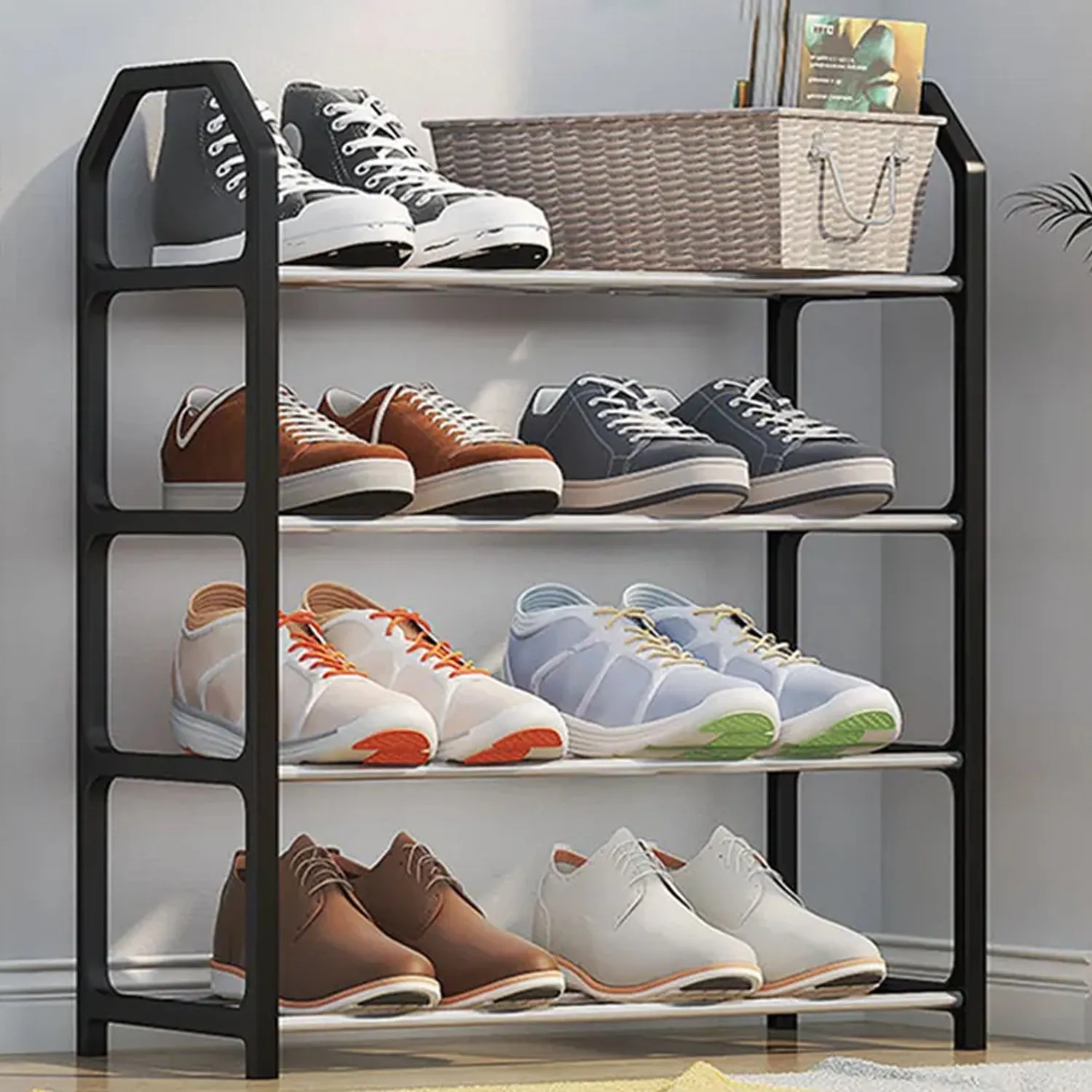 Space-saving 4-Layer Folding Shoe Rack (1 Pc)