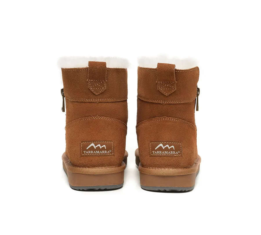 Tarramarra Ankle Sheepskin Zipper Boots Women Malena