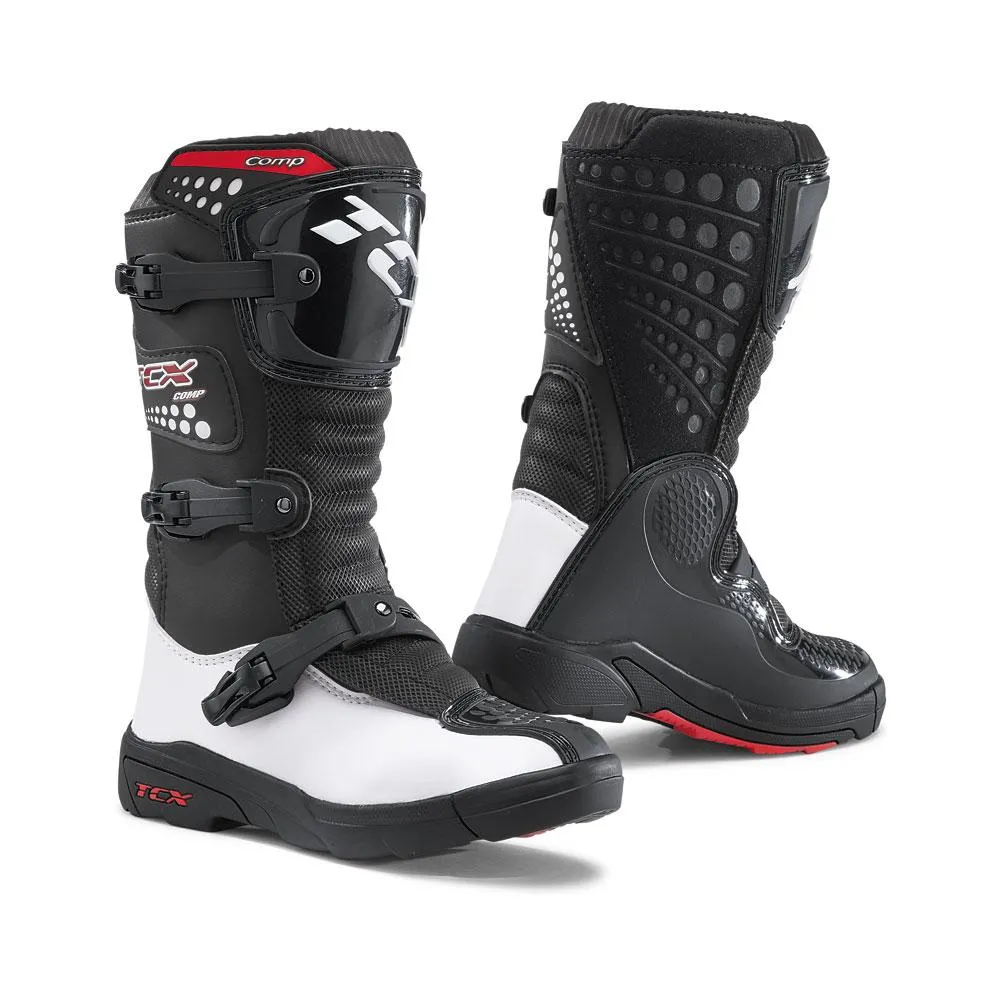 TCX COMP KID MOTOCROSS BOOTS BLACK/WHITE 2020
