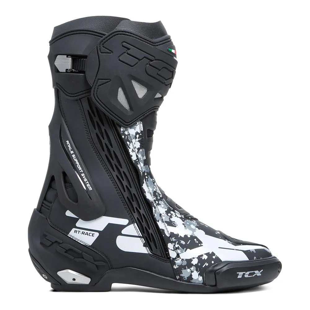 TCX RT-RACE PRO MOTOCROSS BOOTS BLACK/WHITE/GREY