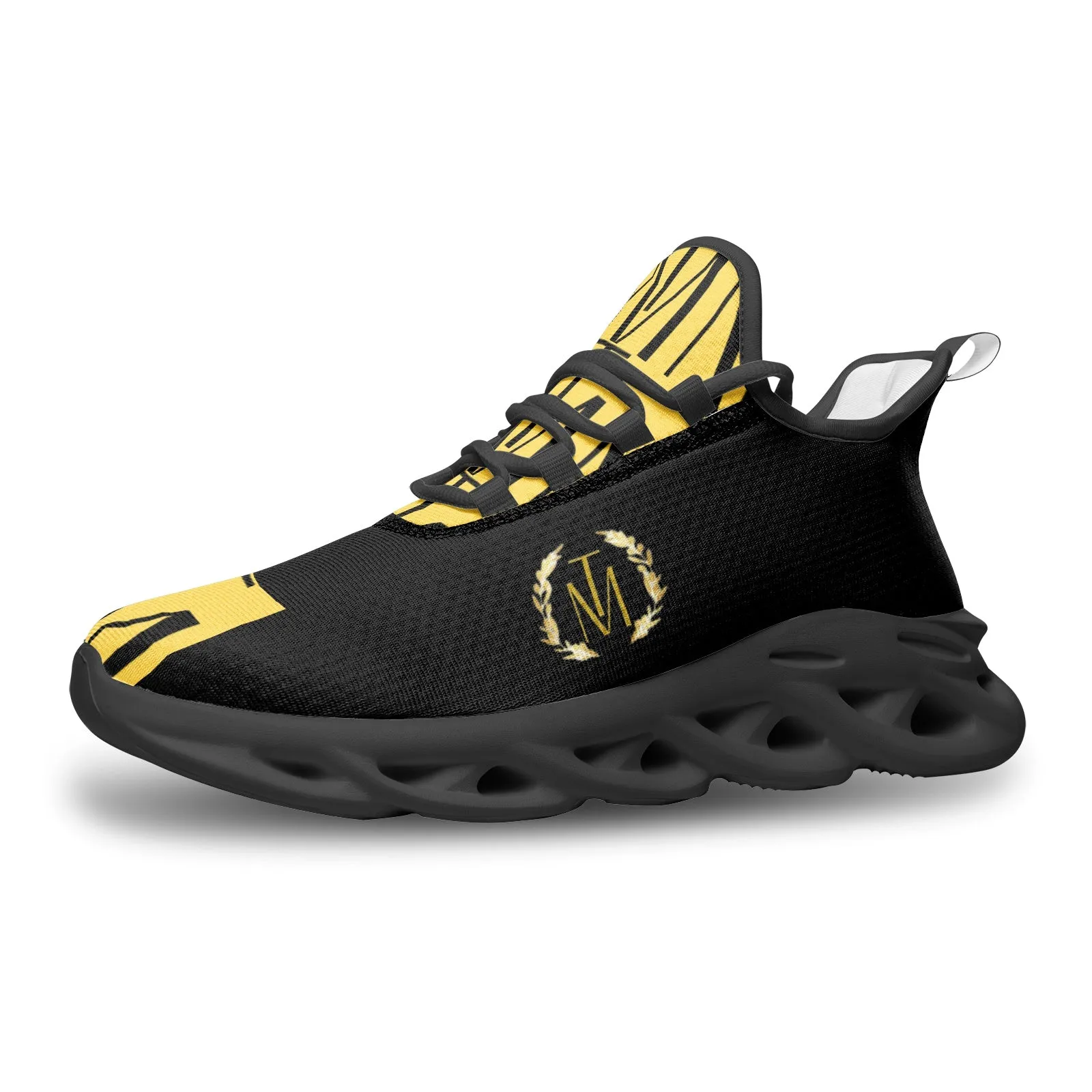 TM "Lightfoot" (Blk & Yelo) Bounce Mesh Knit