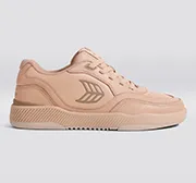 UBA Beige Leather Natural Logo Sneaker Women