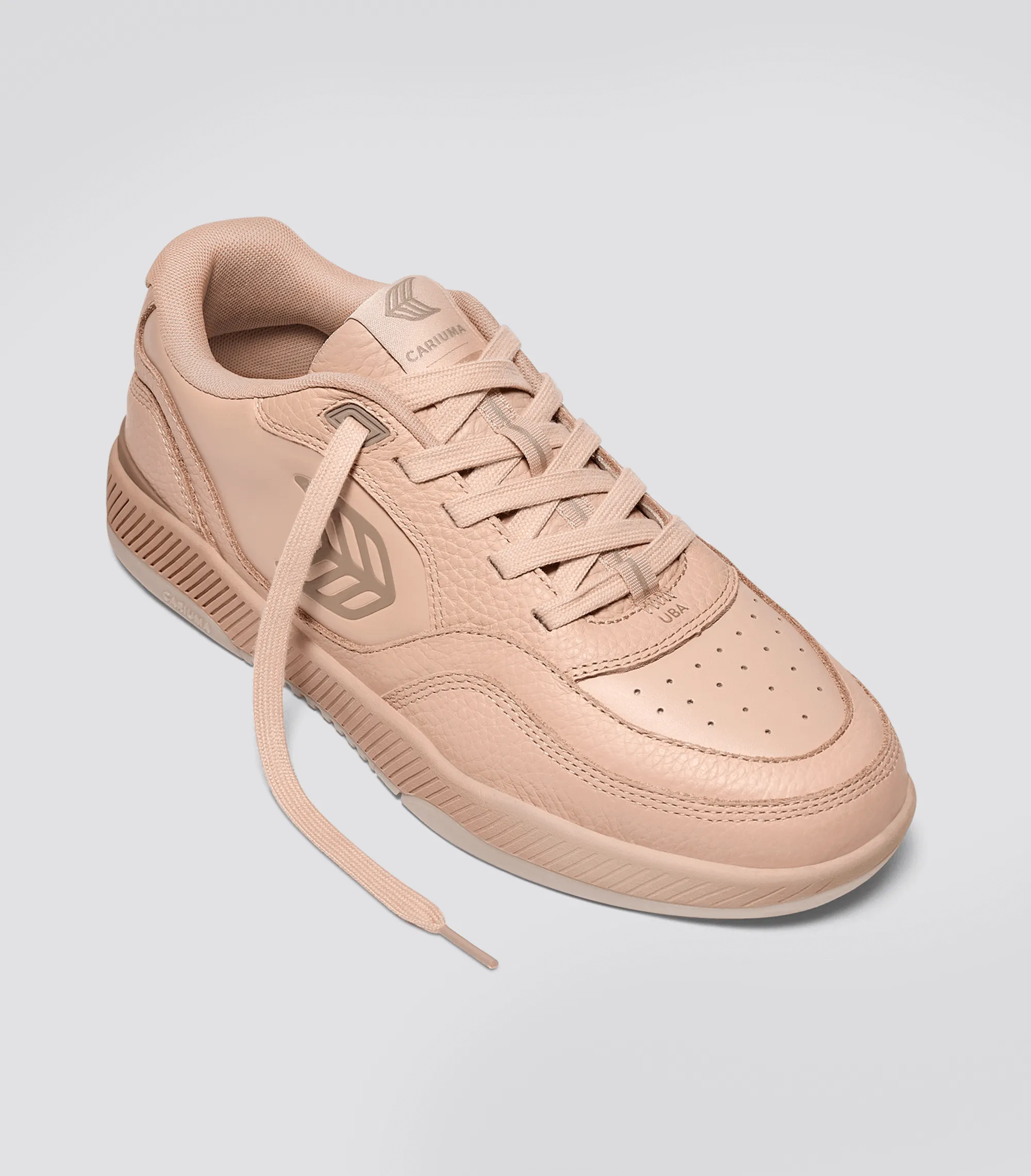 UBA Beige Leather Natural Logo Sneaker Women