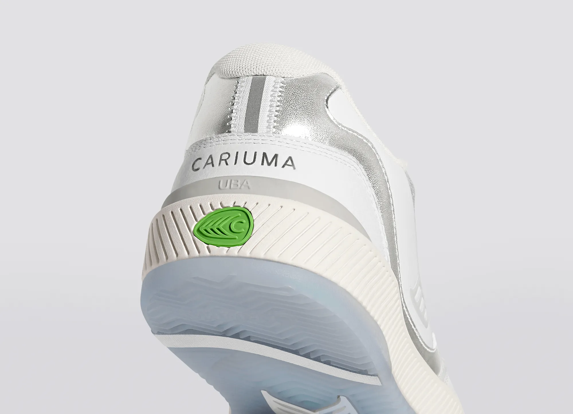 UBA White Leather Metallic Accents Ice Logo Sneaker Men