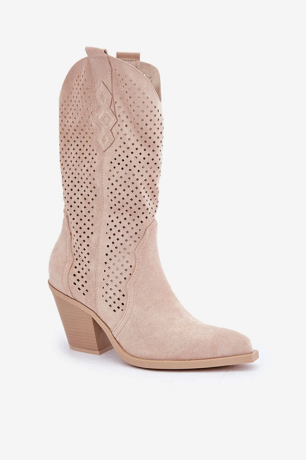 Unique latticed upper Cowboy boots