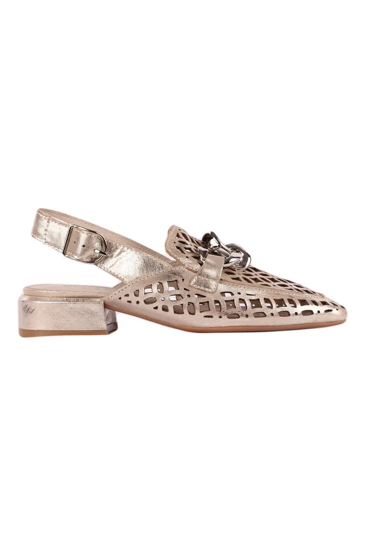 Vooper Argento Scratch Leather Low Heels