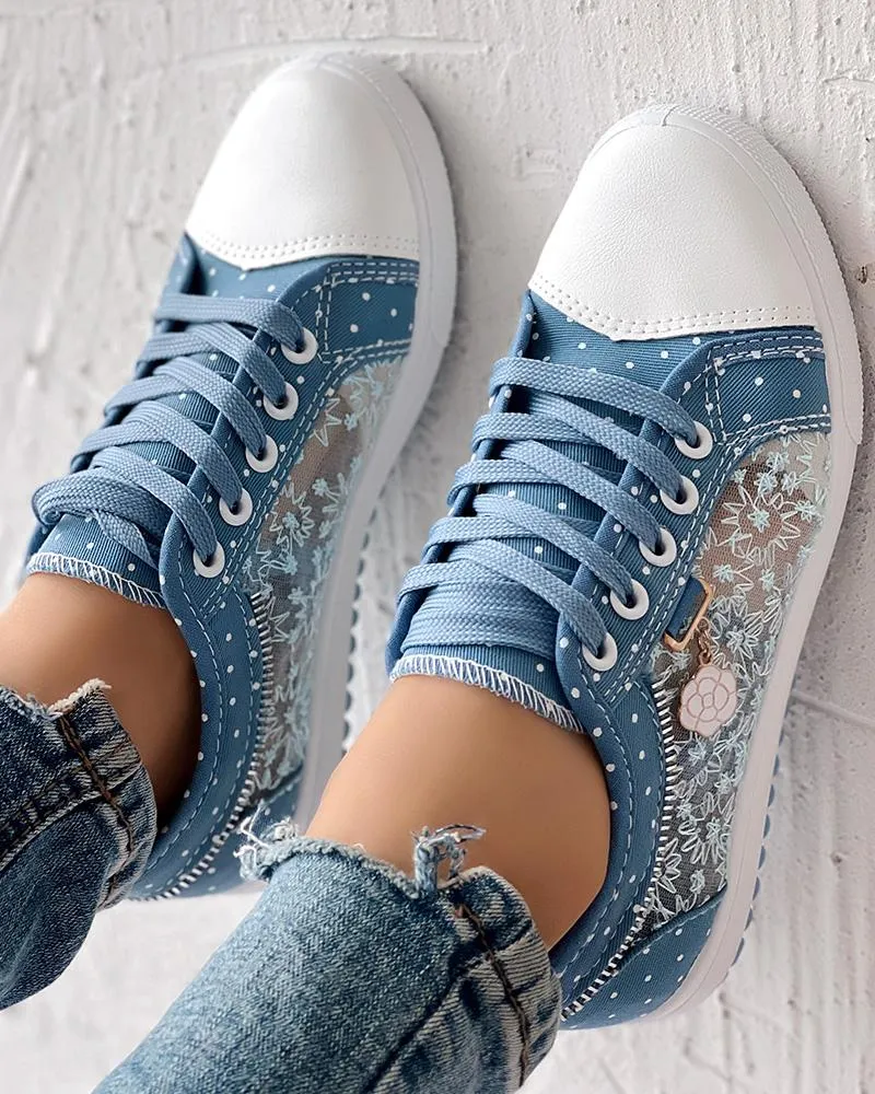 Womens Mesh Flat Sneakers