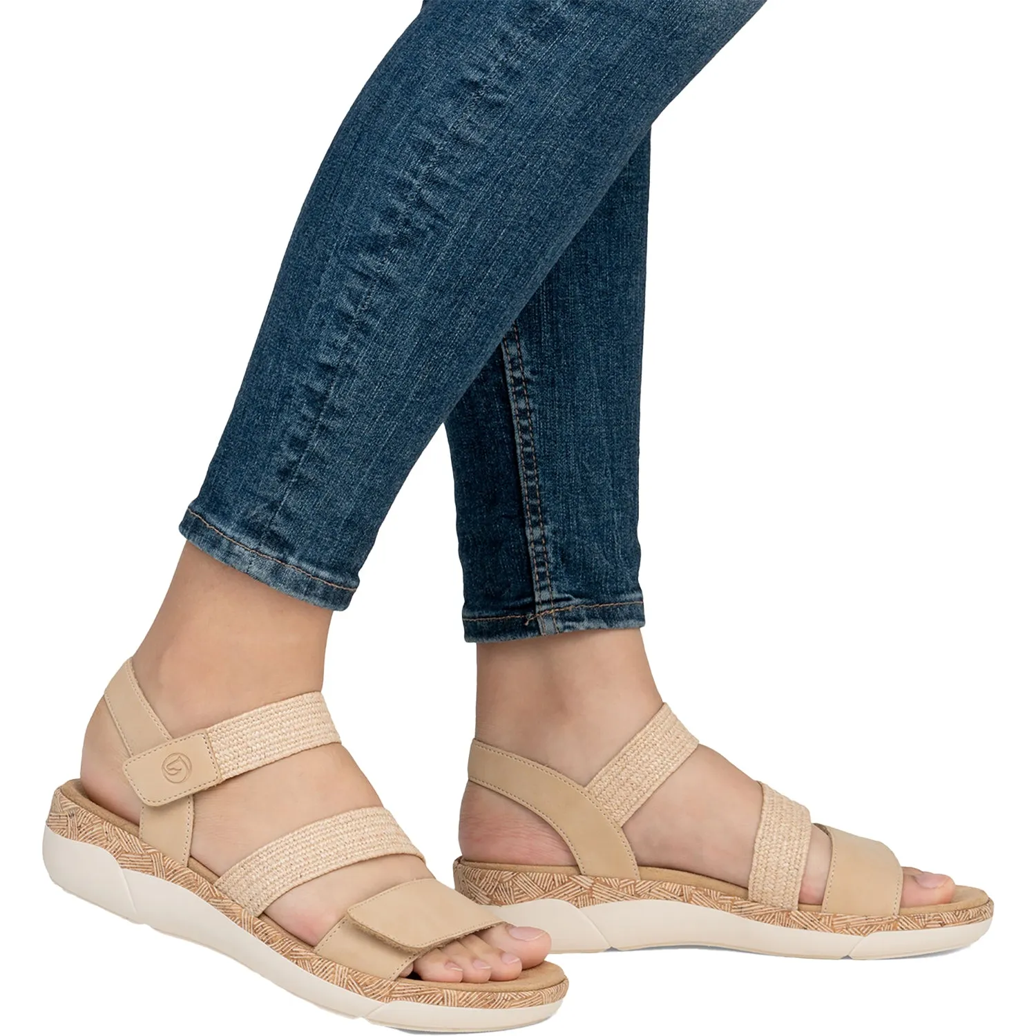 Women's Remonte R6861-20 Tan Woven Stretch