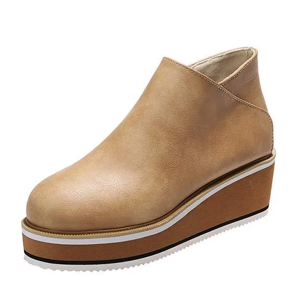 Women'S Wedge Side Zip Ankle Boots 48277390