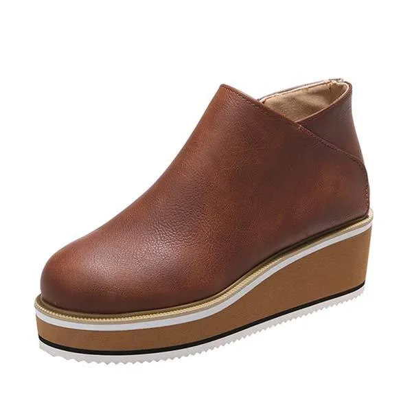 Women'S Wedge Side Zip Ankle Boots 48277390